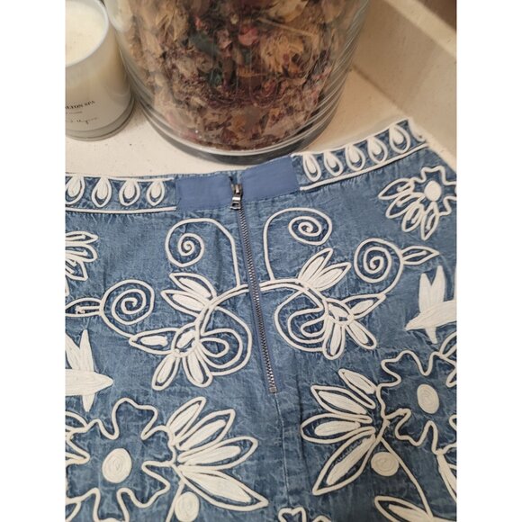alice + olivia Riley Embroidered Skirt Size 2 Floral Romantic Boho - Picture 5 of 9